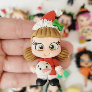 555 Thea Xmas Cold Clay Doll for Bow-Center, Jewelry Charms, Accessories, and More