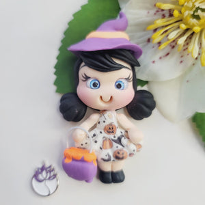 592 Witches Glinda & Trixie Twins Clay Doll for Bow-Center, Jewelry Charms, Accessories, and More