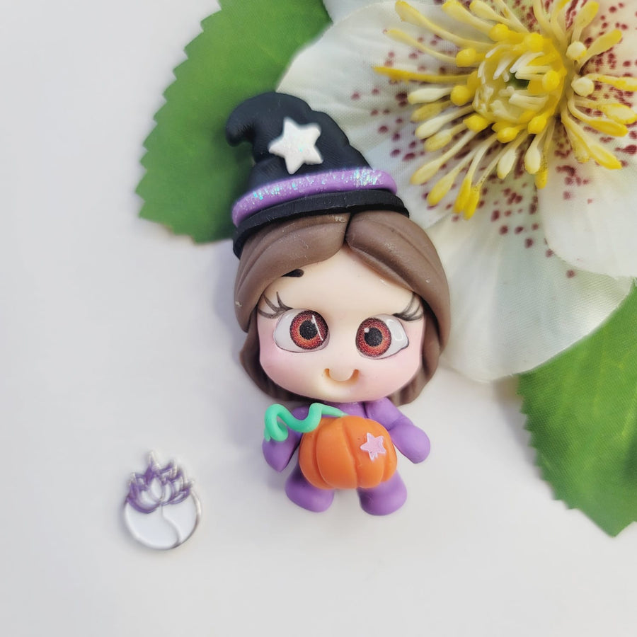 586 Witch Prue Clay Doll for Bow-Center, Jewelry Charms, Accessories, and More
