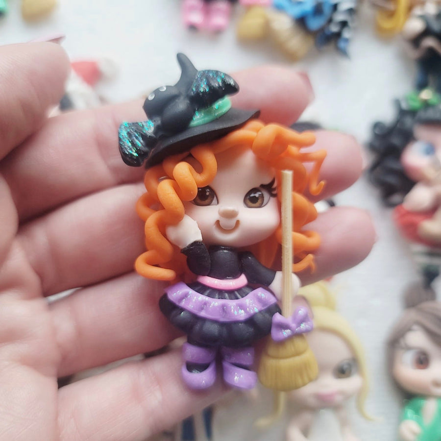 588 Witch Samantha Clay Doll for Bow-Center, Jewelry Charms, Accessories, and More