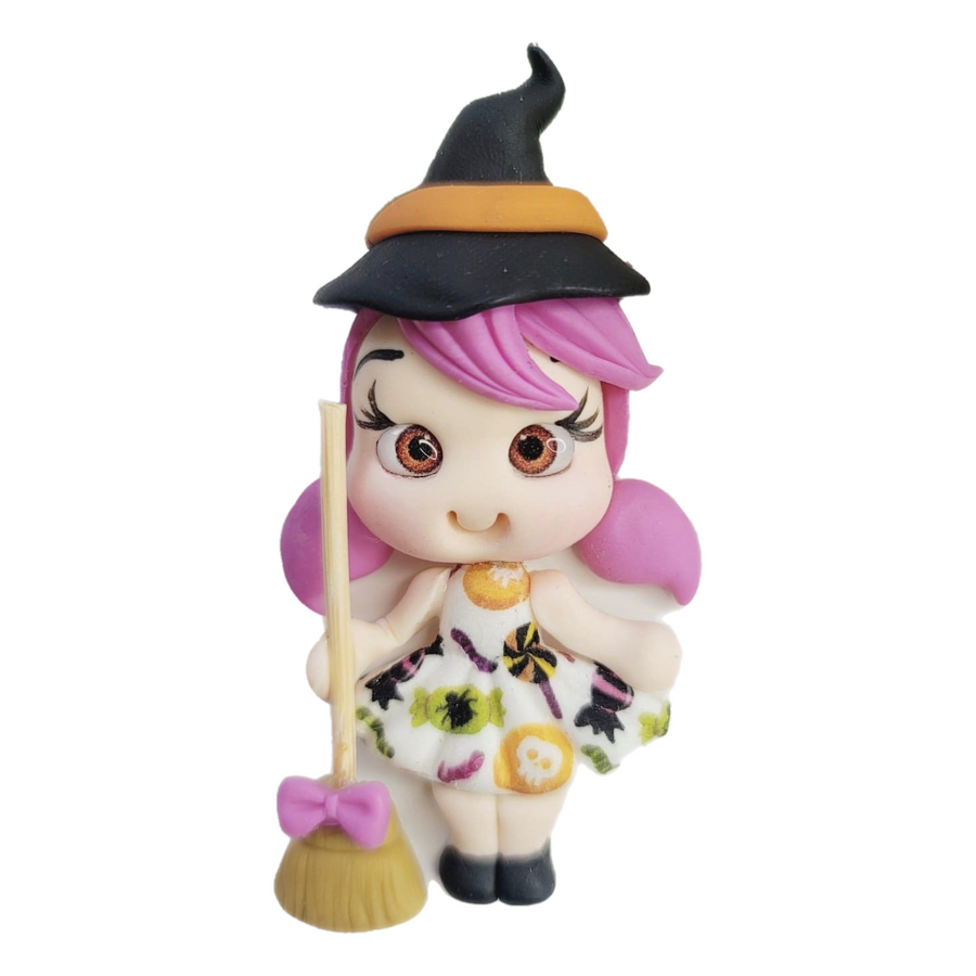 592 Witches Glinda & Trixie Twins Clay Doll for Bow-Center, Jewelry Charms, Accessories, and More