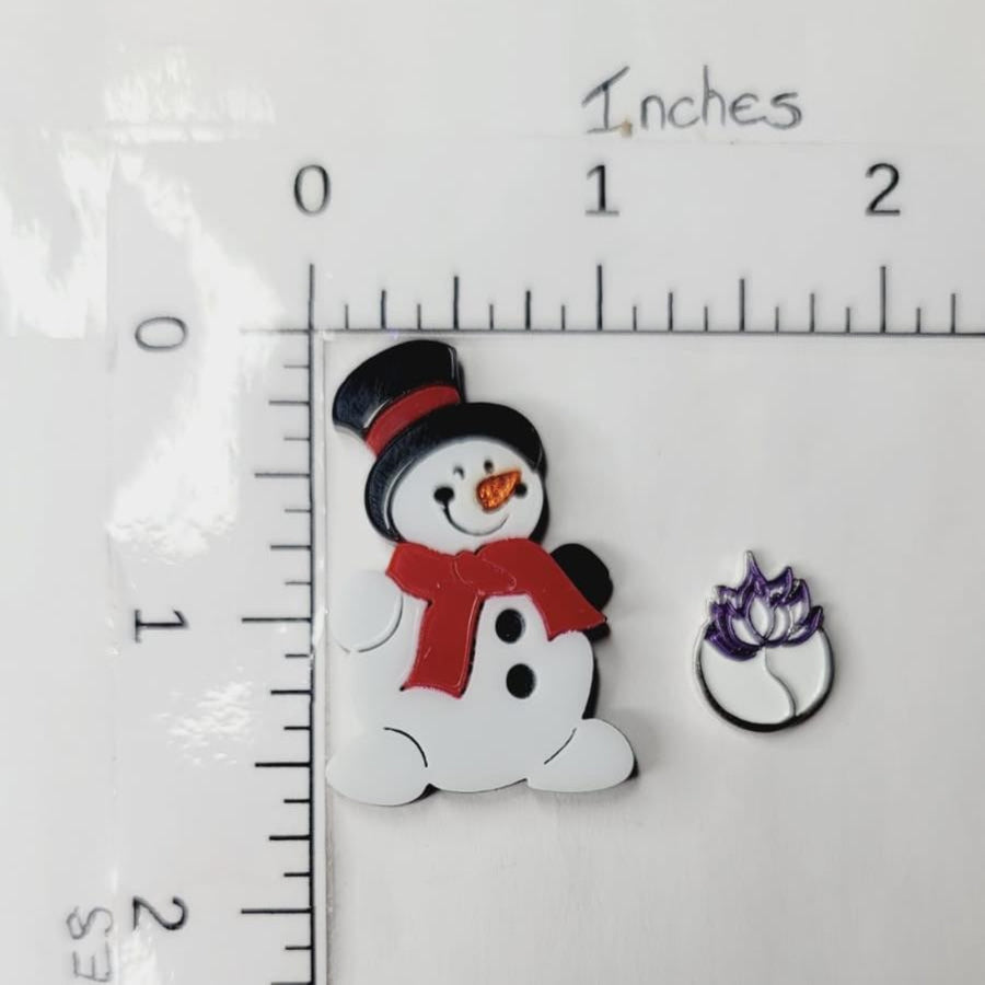 Snow Man Double Acrylic Apliques