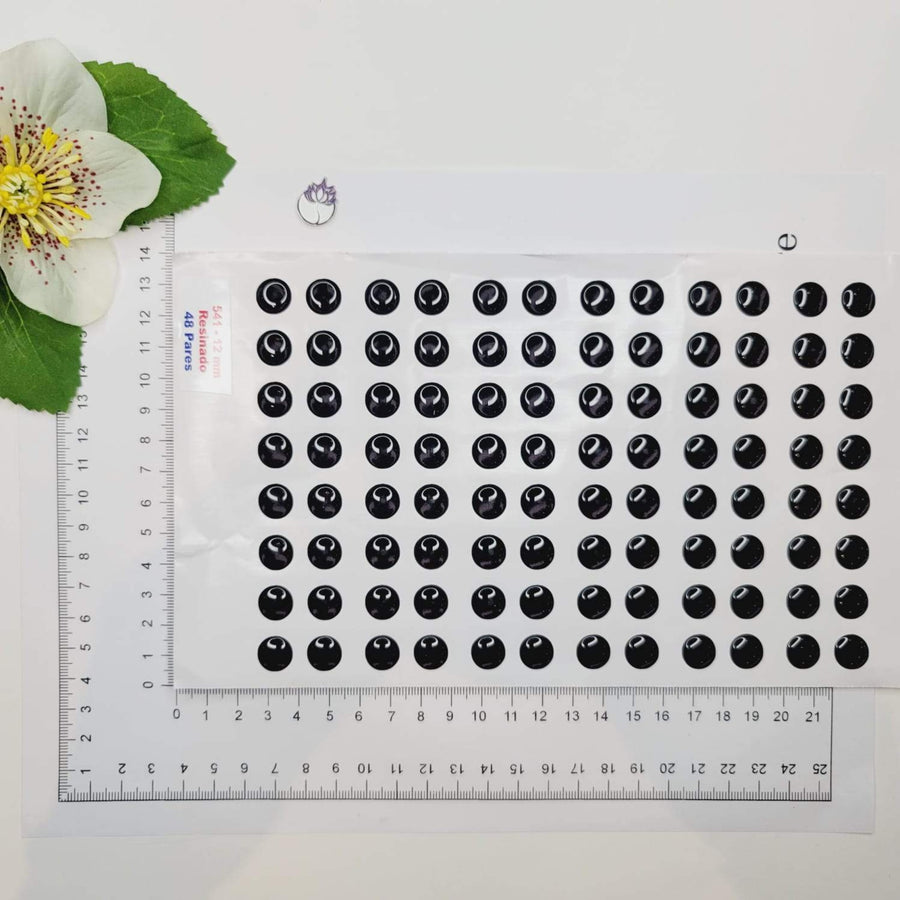 Adhesive Resin Eyes for Clays Multicolor MNC 541 12mm 48Pairs