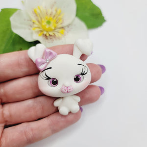 Fluffy #218 Clay Doll for Bow-Center, Jewelry Charms, Accessories, and More