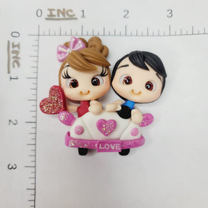 Love Ride  #341 Clay Doll for Bow-Center, Jewelry Charms, Accessories, and More