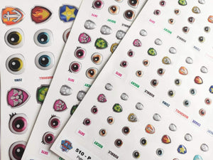 Adhesive Resin Eyes & Symbols for Clays Animal Figures  MNC 510-PP 35 Pairs