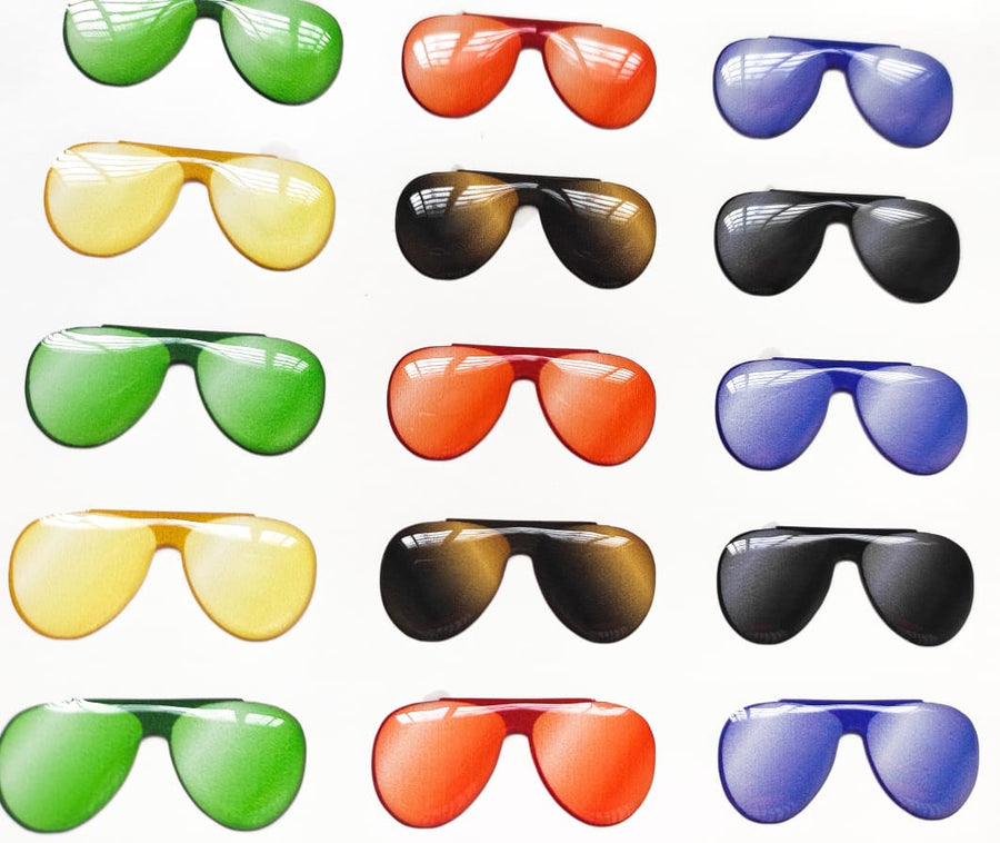 Adhesive Resin SunGlasses for Clays MNC 524 Aviator 3cm 36 Units (Multicolor)