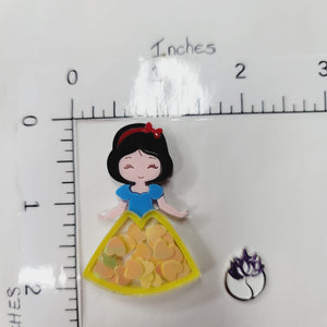 Snow White Glitter Double Acrylic Apliques