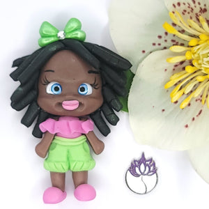 Precious & Shanice Twins #463 Clay Doll for Bow-Center, Jewelry Charms, Accessories, and More