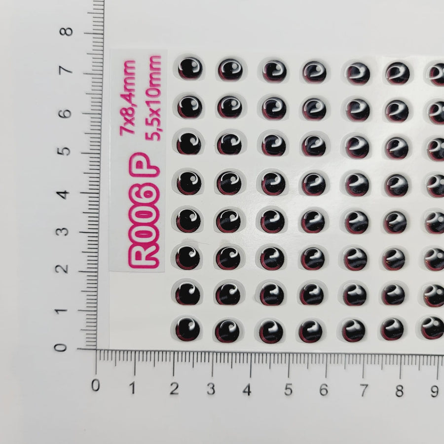 Adhesive Resin Eyes for Clays Multicolor STY R006 Combo P 64Pairs