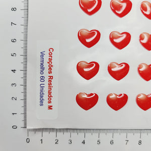 Adhesive Resin Red Hearts (M) MNC 60 Units