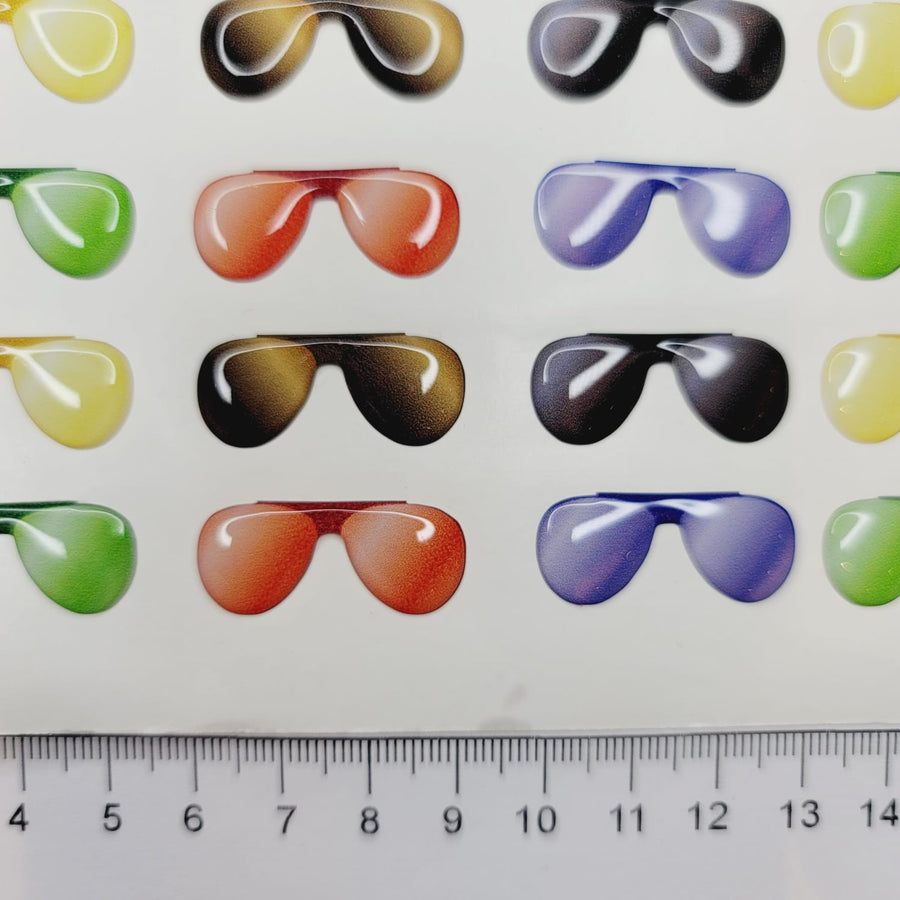 Adhesive Resin SunGlasses for Clays MNC 524 Aviator 3cm 36 Units (Multicolor)