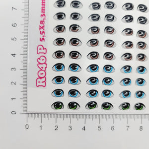 Adhesive Resin Eyes for Clays Multicolor STY R046 P 72Pairs