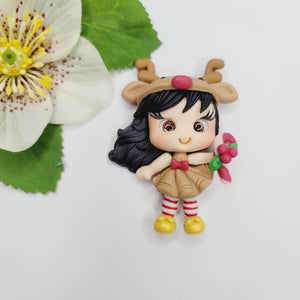 Teca Xmas  #549 Clay Doll for Bow-Center, Jewelry Charms, Accessories, and More