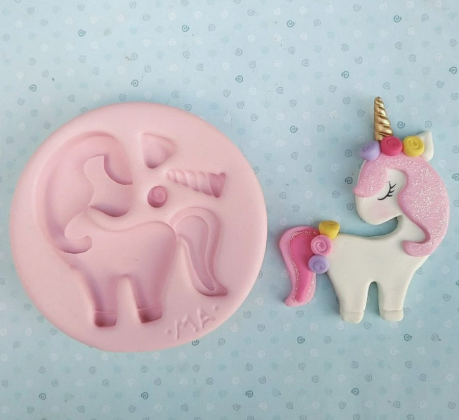 Adorable Flat Unicorn Silicone Mold 244 MA