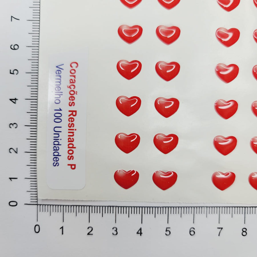 Adhesive Resin Red Hearts (P) MNC 100 Units