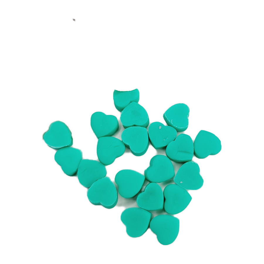 Clay Hearts - Set of 20 - Green