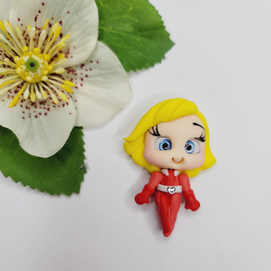 Spy Clover #533 Clay Doll for Bow-Center, Jewelry Charms, Accessories, and More