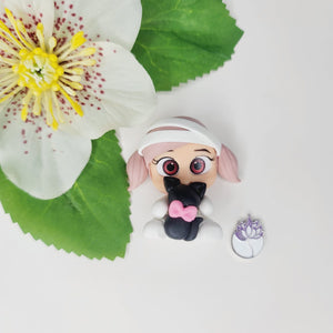 053 Baby Mummy 2 Clay Doll for Bow-Center, Jewelry Charms, Accessories and More