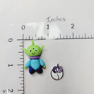 397 Mini Alien Clay Doll for Bow-Center, Jewelry Charms, Accessories, and More