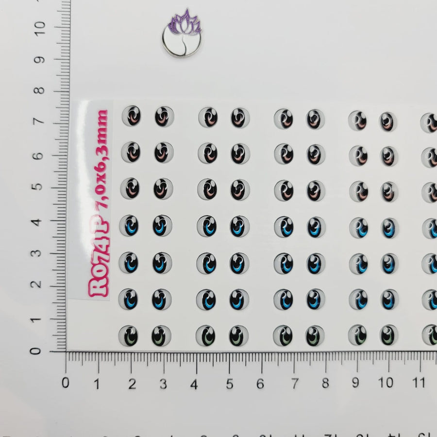 Adhesive Resin Eyes for Clays Multicolor STY R074 P 56Pairs