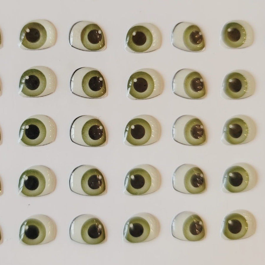 Adhesive Resin Eyes for Clays GREEN ADD MOAC M 25Pairs