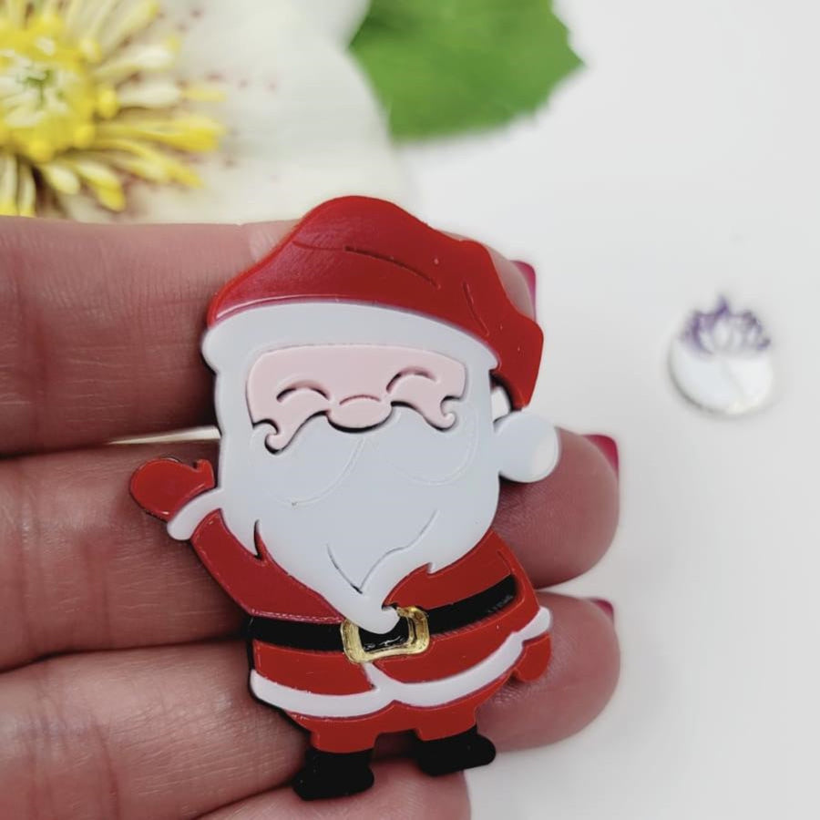 Santa Double Acrylic Apliques