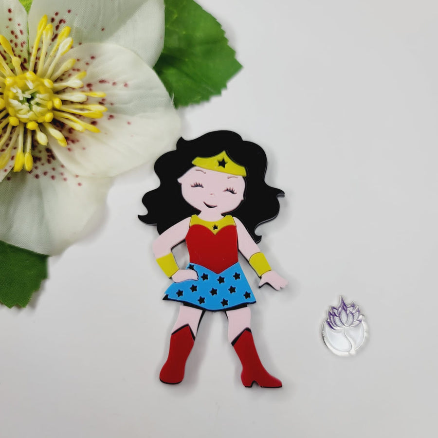 Super Hero Double Acrylic Apliques