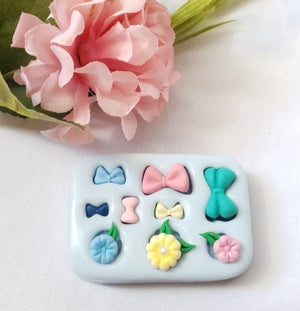 Mini Bows & Flowers Silicone Mold AJ #31