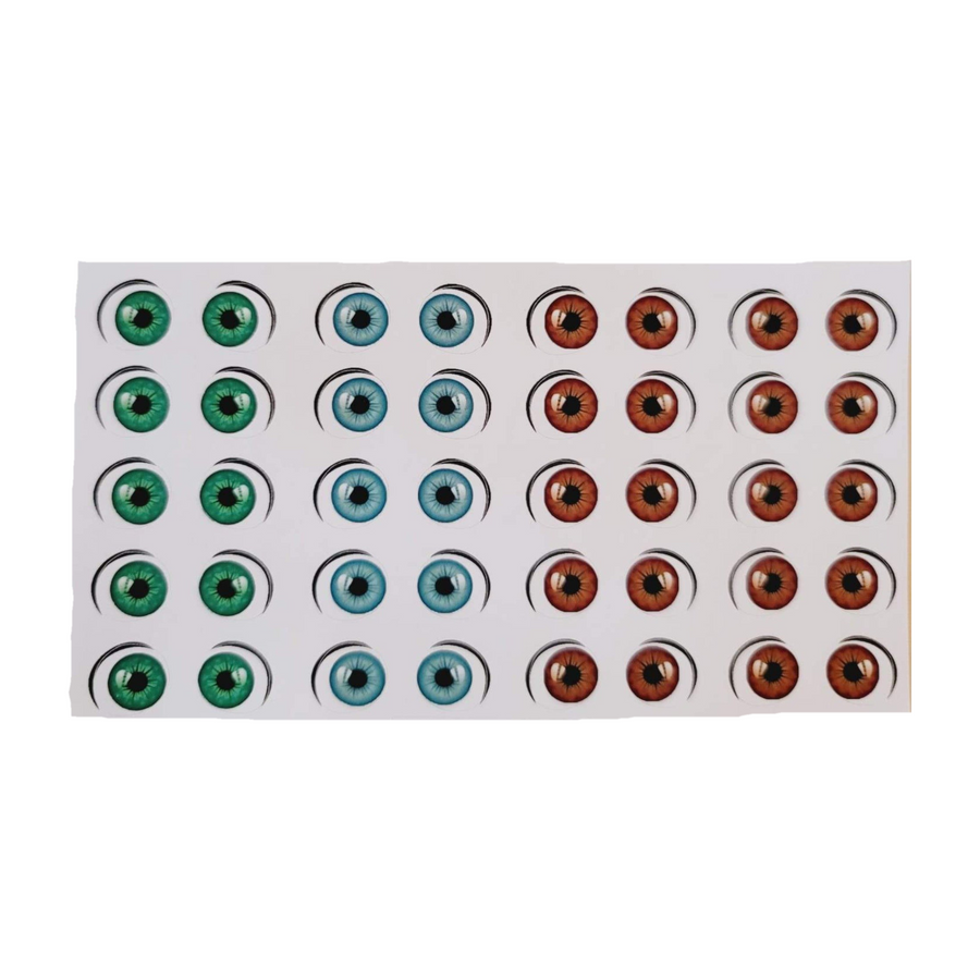 Adhesive Eyes for Clays Multicolor AAB 6570 XL 20Pairs