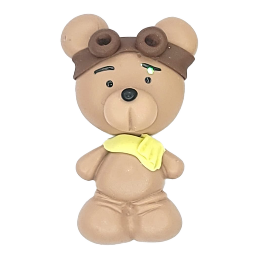 Teddy The Pilot  Bear #550 Clay Doll for Bow-Center, Jewelry Charms, Accessories, and More