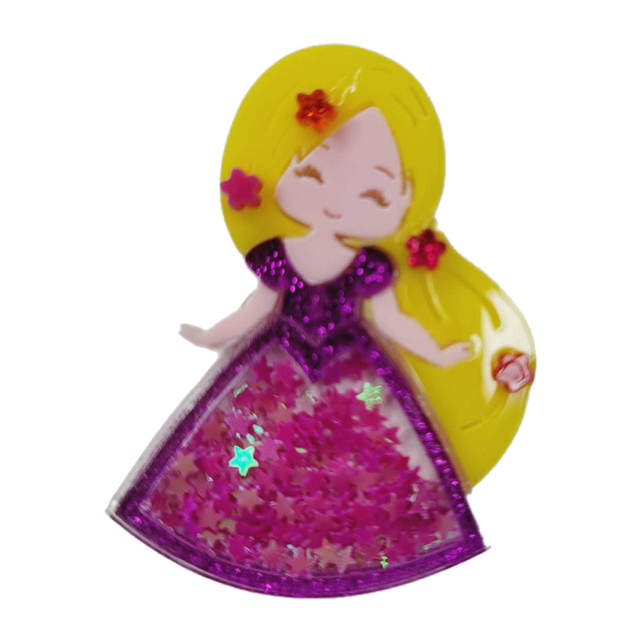 Rapunzel Glitter Double Acrylic Apliques