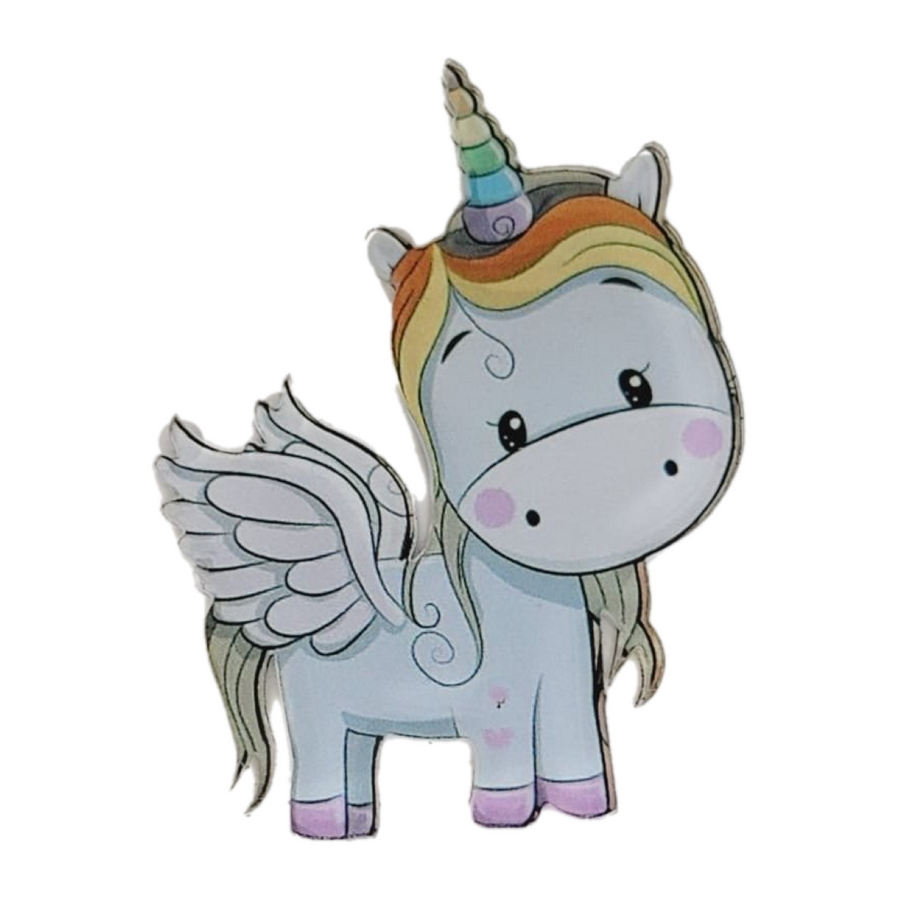 Cute Flying Unicorn  Acrylic Adhesive Stamped Appliques