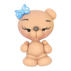 Fudge Bear #222 Clay Doll for Bow-Center, Jewelry Charms, Accessories, and More