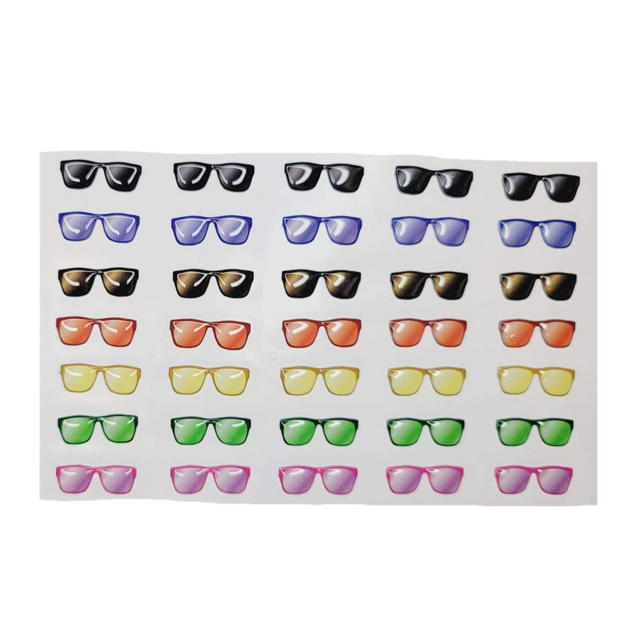 Adhesive Resin SunGlasses for Clays MNC 525 Tradicional 3cm 35 Units (Multicolor)